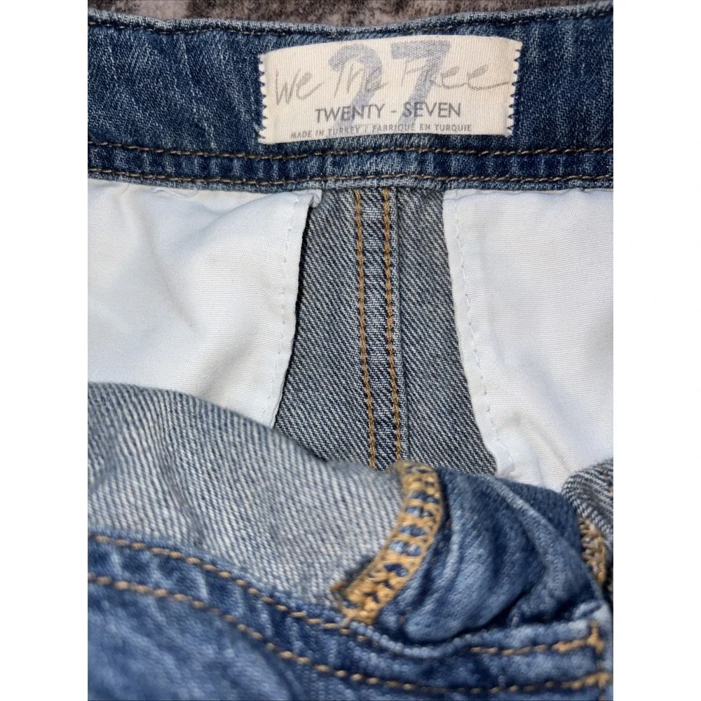 Free People We The Free Avenue Denim Skirt Y2K Cargo Utility Size 27
